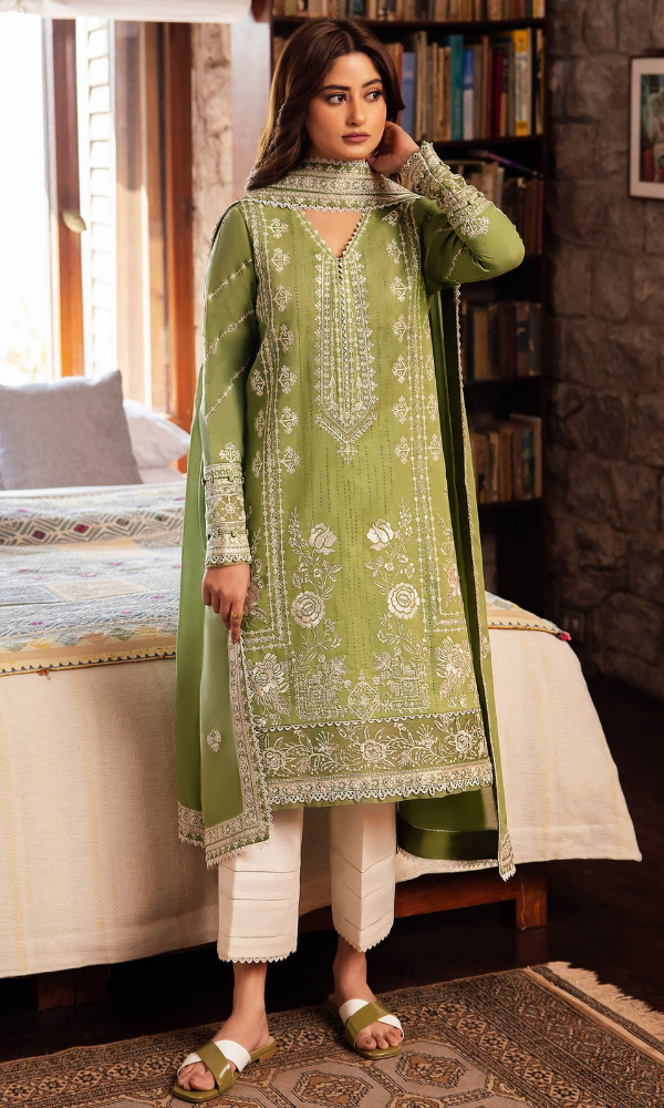 Zaha - 3PC Embroidered Lawn Suit - GKA2491