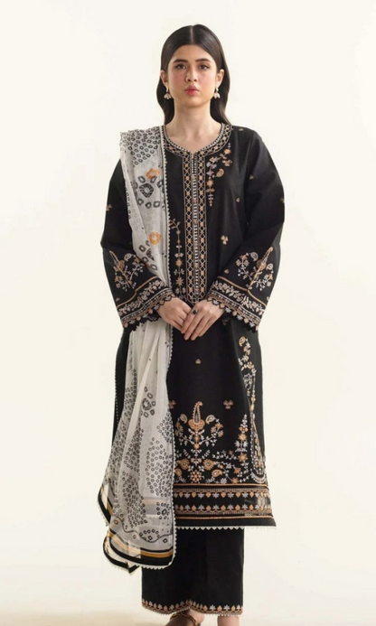 ZARA SHAH JAHAN - 3PC Embroidered Lawn Suit - GKA1099