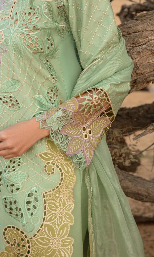 Rang Rasiya - 3PC Heavy Embroidered ChickanKari Lawn Suit - GKA2713