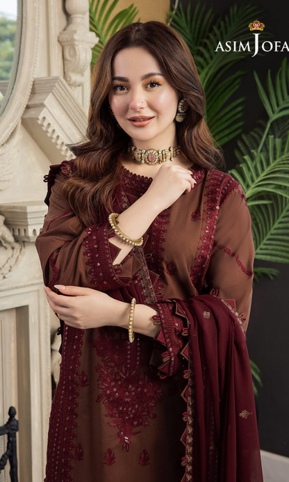 Asim Jofa - 3PC (Unstitched) Embroidered Lawn Suit - AJA 5601