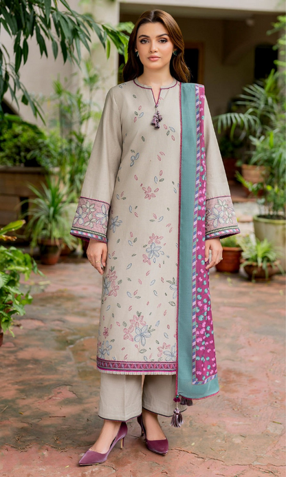 Jazmin - 3PC (Unstitched) Embroidered Lawn Suit - GKA1507