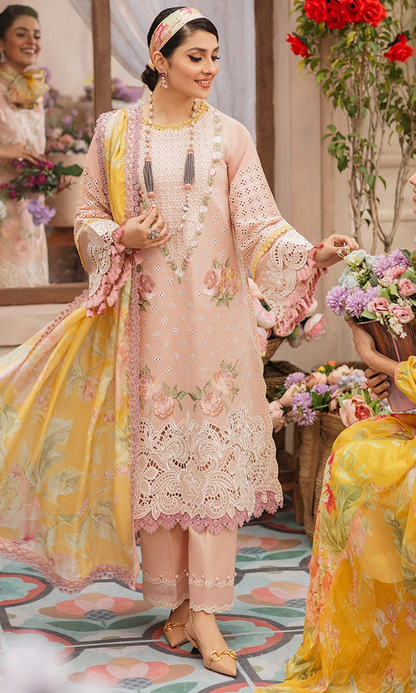 Mushq - 3PC (Unstitched) Chicken Kari Heavy Embroidered Lawn Suit - GKA2456