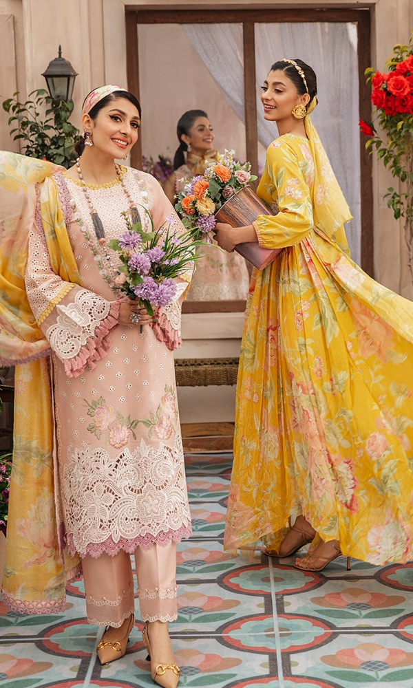Mushq - 3PC (Unstitched) Chicken Kari Heavy Embroidered Lawn Suit - GKA2456
