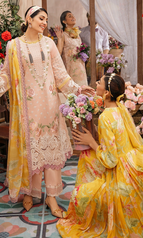 Mushq - 3PC (Unstitched) Chicken Kari Heavy Embroidered Lawn Suit - GKA2456
