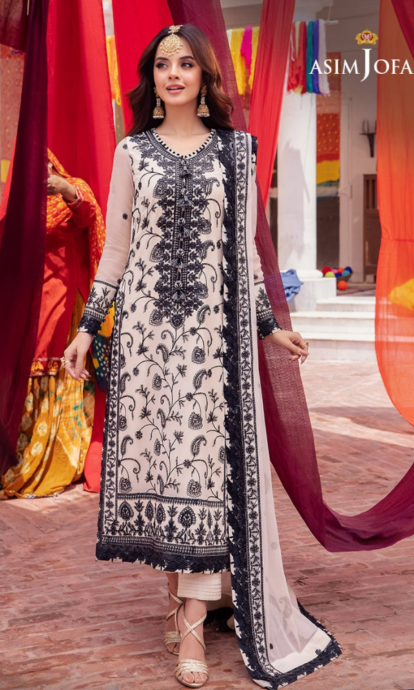 Asim Jofa - 3PC Embroidered Lawn Suit - AJ21