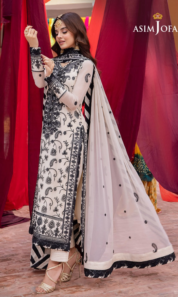 Asim Jofa - 3PC Embroidered Lawn Suit - AJ21