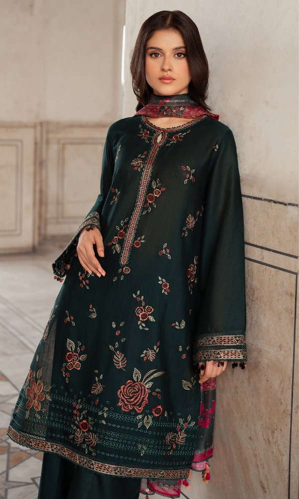 Jazmin - 3PC (Unstitched) Embroidered Lawn Suit - JZ5656