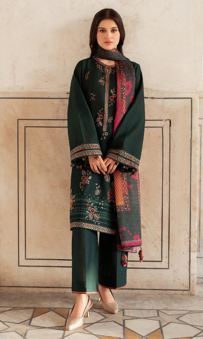 Jazmin - 3PC (Unstitched) Embroidered Lawn Suit - JZ5656
