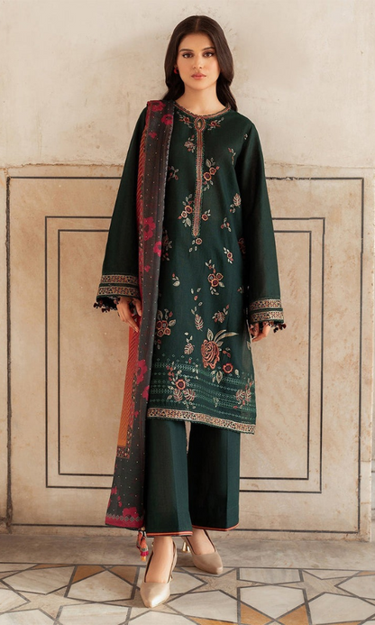 Jazmin - 3PC (Unstitched) Embroidered Lawn Suit - JZ5656