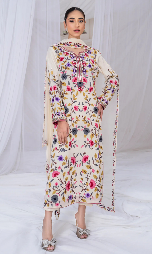 Zakeea - 3PC (Unstitched) Embroidered Lawn Suit - ZK5050