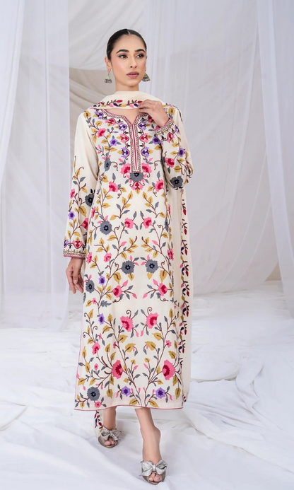 Zakeea - 3PC (Unstitched) Embroidered Lawn Suit - ZK5050