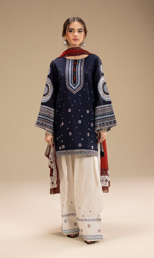 Saffora - 3PC (Unstitched) Heavy Embroidered Lawn Suit - SF7575