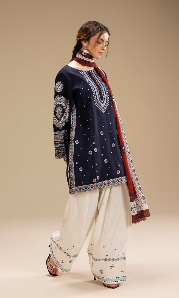 Saffora - 3PC (Unstitched) Heavy Embroidered Lawn Suit - SF7575