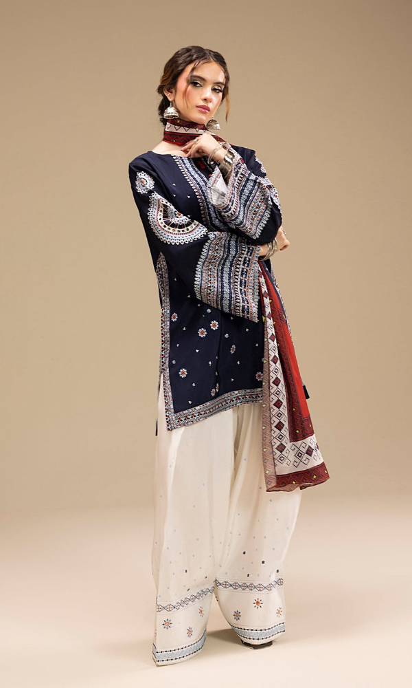 Saffora - 3PC (Unstitched) Heavy Embroidered Lawn Suit - SF7575