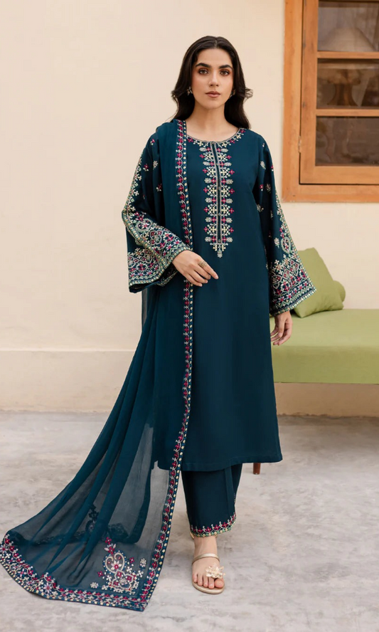 Batik - 3PC (Unstitched) Heavy Embroidered Lawn Suit - BT55
