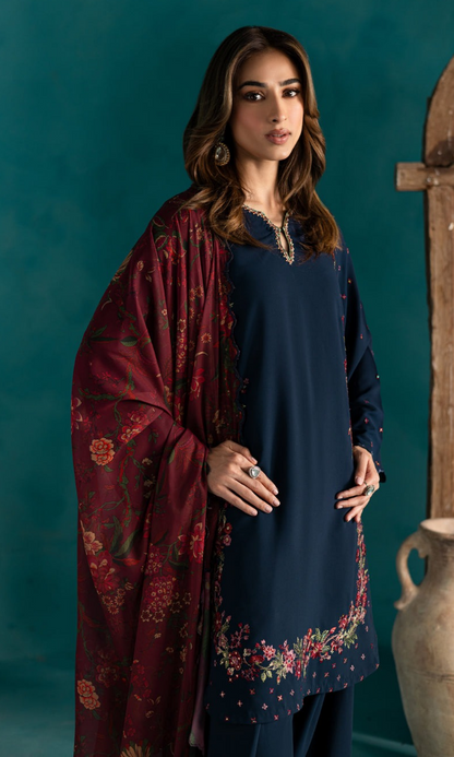 Batik - 3PC (Unstitched) Heavy Embroidered Lawn Suit - BT303