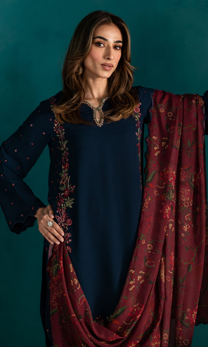 Batik - 3PC (Unstitched) Heavy Embroidered Lawn Suit - BT303