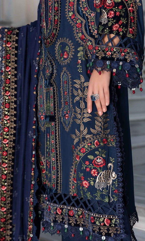 Maria.B - 3PC (Unstitched) Heavy Embroidered Dhanak Suit - GKA7507