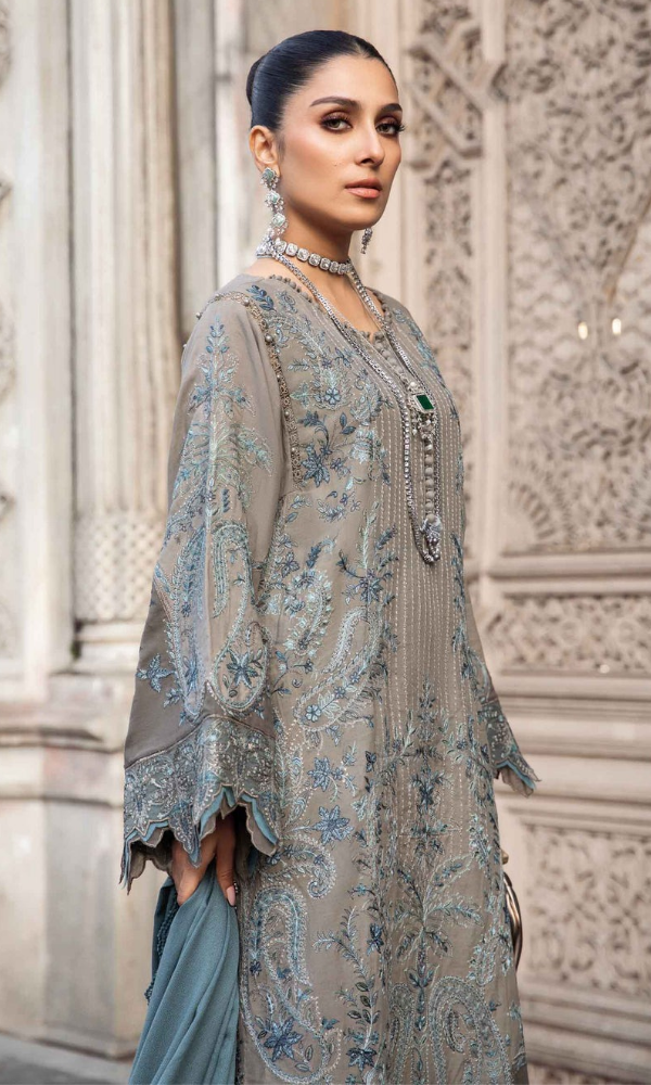 Maria.B - 3PC (Unstitched) Heavy Embroidered Dhanak Suit - GKA7506
