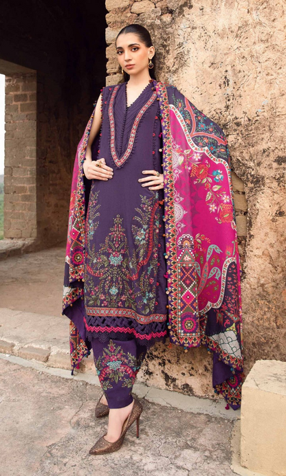 Maria.B - 3PC (Unstitched) Heavy Embroidered Dhanak Suit - MB041