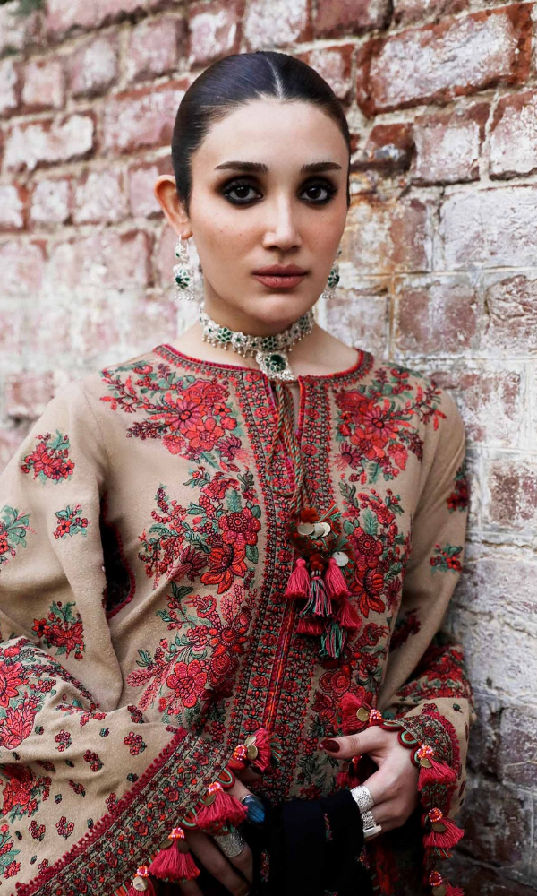 Hussain Rehar - 3PC (Unstitched) Embroided Dhanak Suit - HR7512