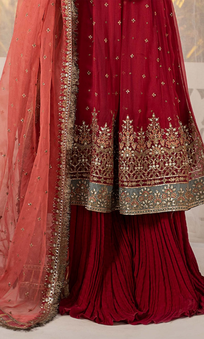 Maria.B - 3PC (Unstitched) Embroidered Organza Suit -