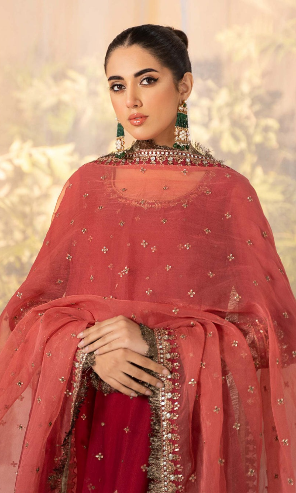 Maria.B - 3PC (Unstitched) Embroidered Organza Suit -