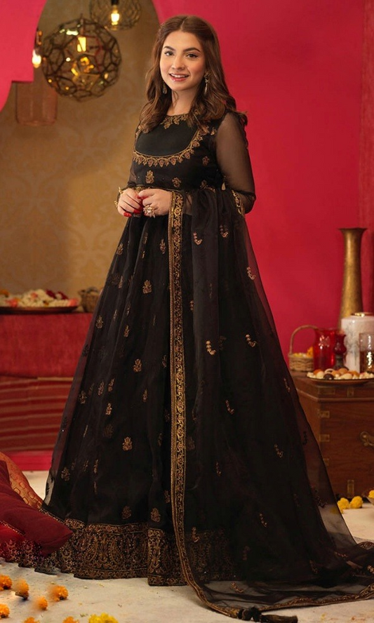 Asim Jofa - 3PC (Unstitched) Embroidered Premium Frock -