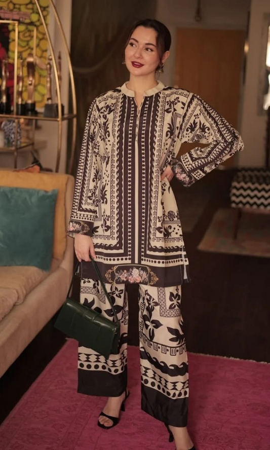 Sapphire - 2PC (Unstitched) Printed Shamoz Silk Suit - SP001