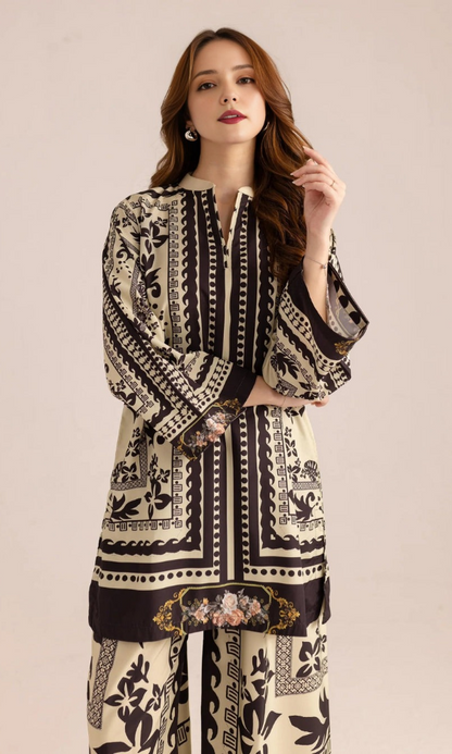 Sapphire - 2PC (Unstitched) Printed Shamoz Silk Suit - SP001