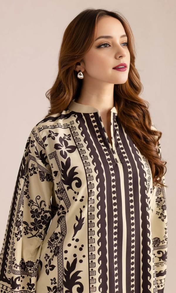 Sapphire - 2PC (Unstitched) Printed Shamoz Silk Suit - SP001