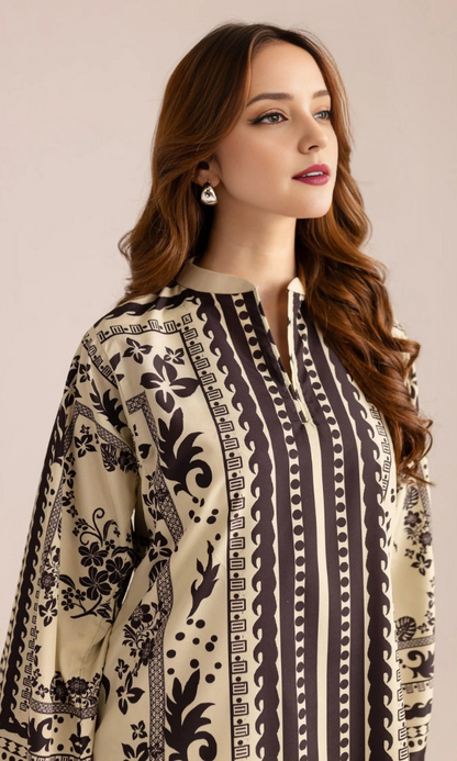 Sapphire - 2PC (Unstitched) Printed Shamoz Silk Suit - SP001