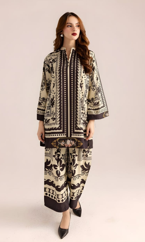 Sapphire - 2PC (Unstitched) Printed Shamoz Silk Suit - SP001