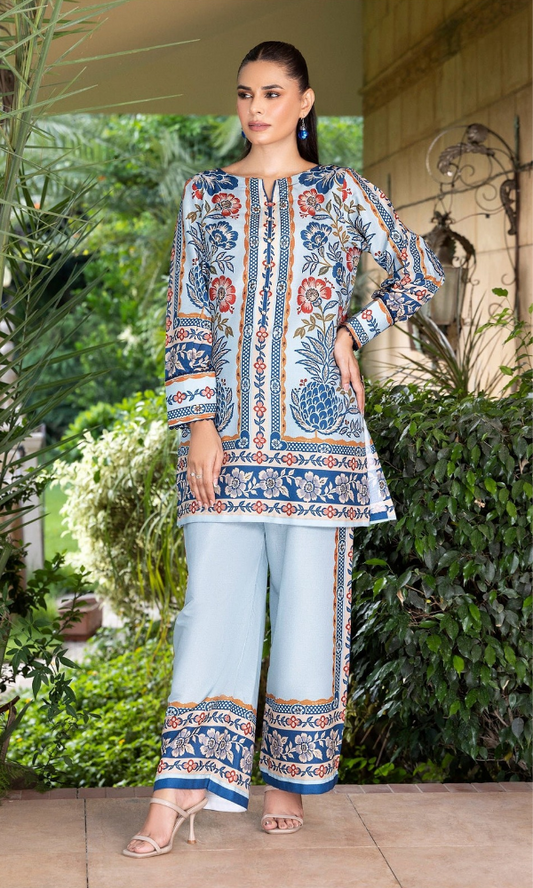 Sila - 2PC (Unstitched) Printed Shamoz Silk Suit - SL101