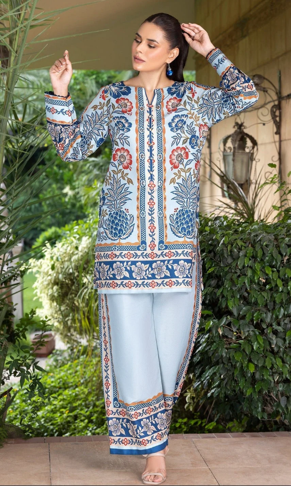 Sila - 2PC (Unstitched) Printed Shamoz Silk Suit - SL101