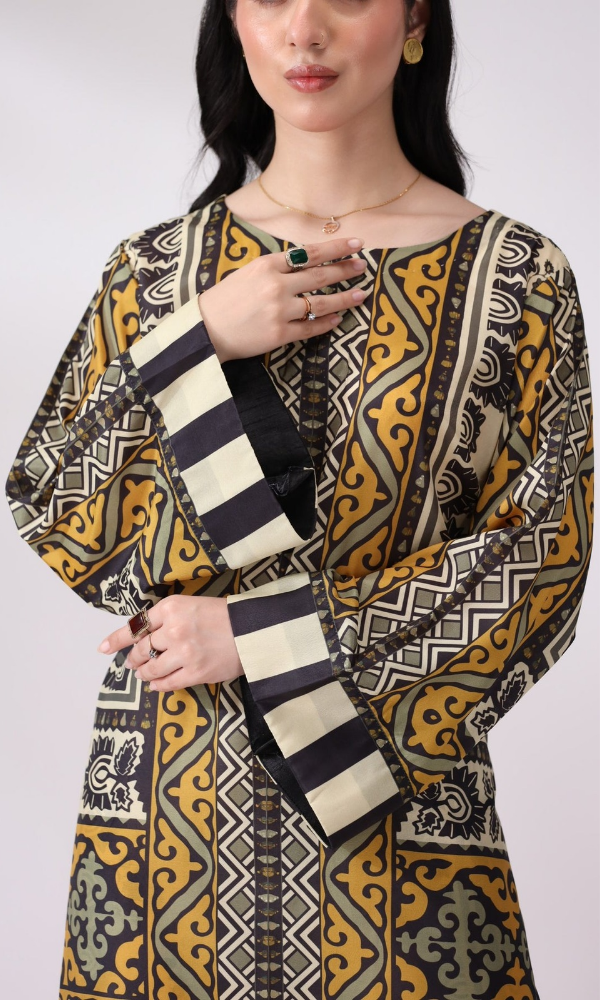 Mohagni - 2PC (Unstitched) Printed Shamoz Silk Suit - MG025