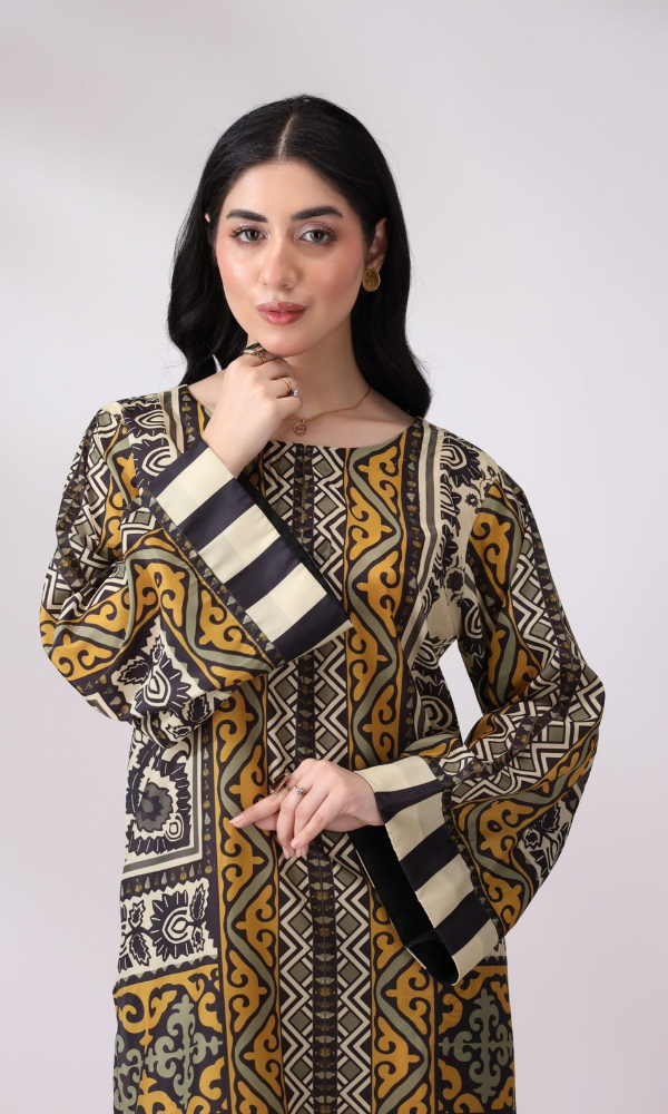 Mohagni - 2PC (Unstitched) Printed Shamoz Silk Suit - MG025