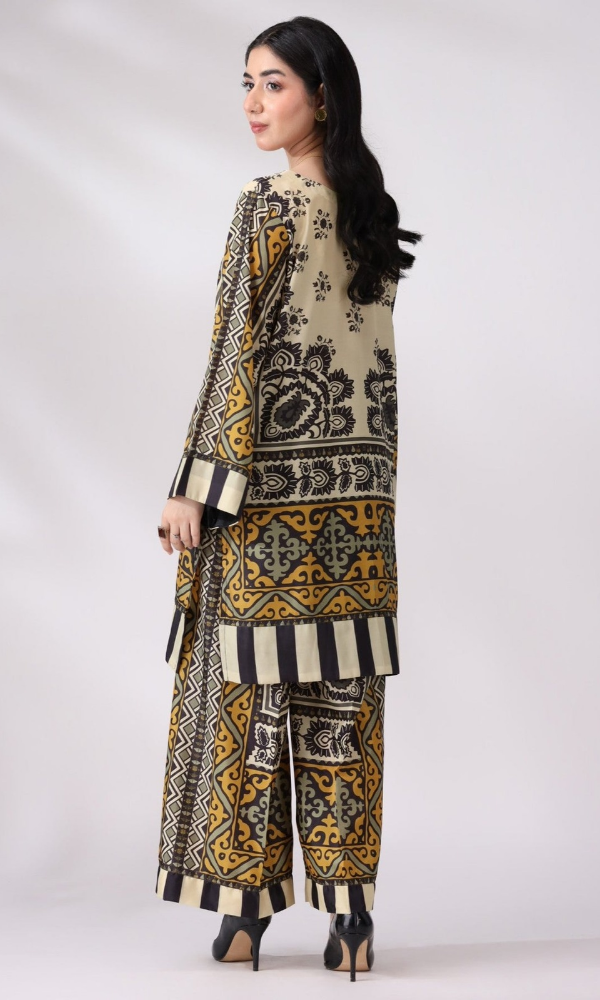 Mohagni - 2PC (Unstitched) Printed Shamoz Silk Suit - MG025