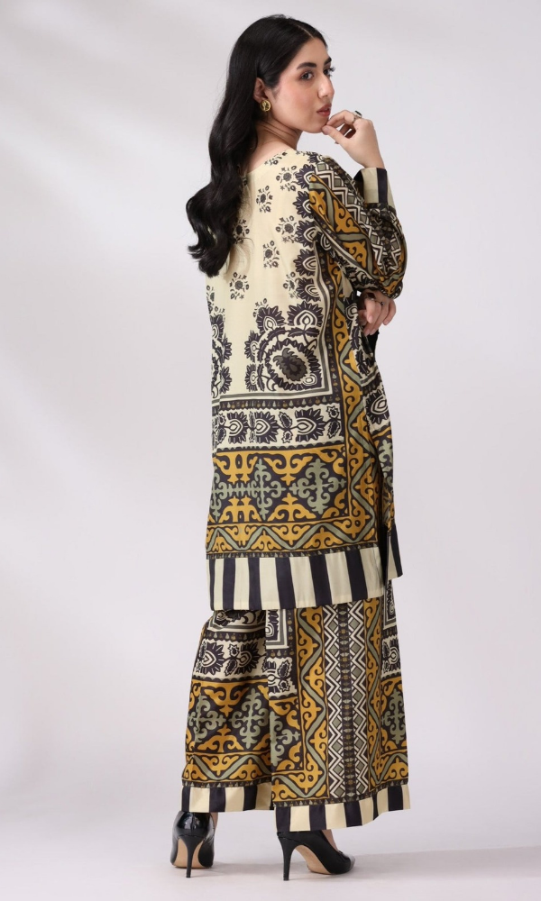 Mohagni - 2PC (Unstitched) Printed Shamoz Silk Suit - MG025