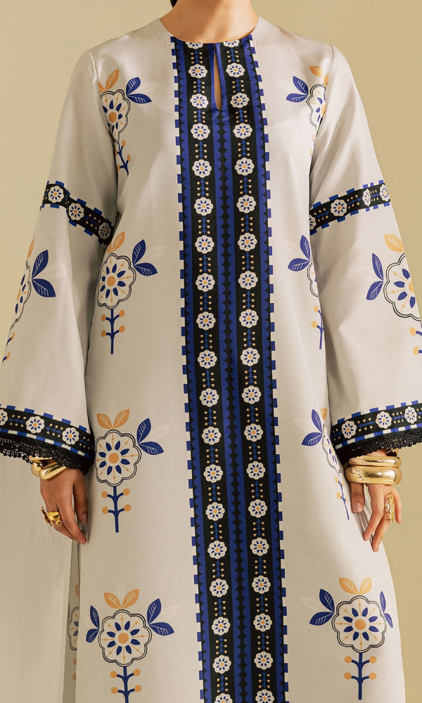 Vanya - 2PC (Unstitched) Printed Shamoz Silk Suit - VN075