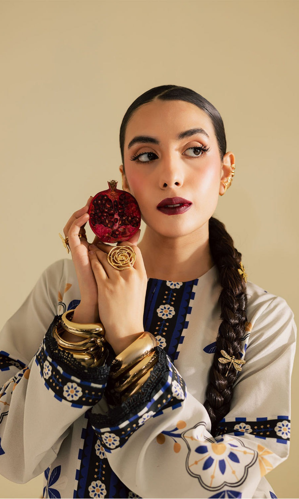 Vanya - 2PC (Unstitched) Printed Shamoz Silk Suit - VN075