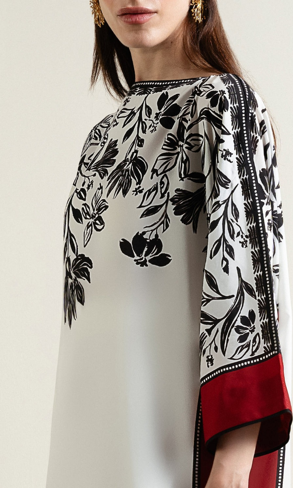 Lulusar - 3PC (Unstitched) Printed Shamoz Silk Suit - LS035