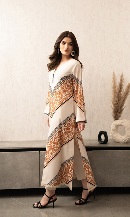 Lulusar - 2PC (Unstitched) Printed Shamoz Silk Suit - LS036