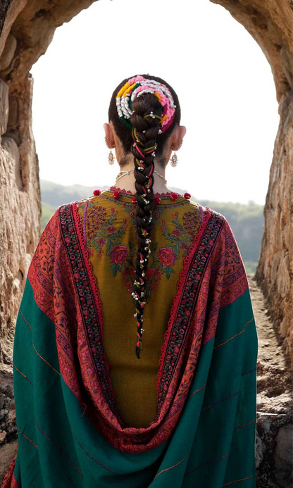 Hussain Rehar - 3PC (Unstitched) Embroidered Dhanak Suit - HR7514