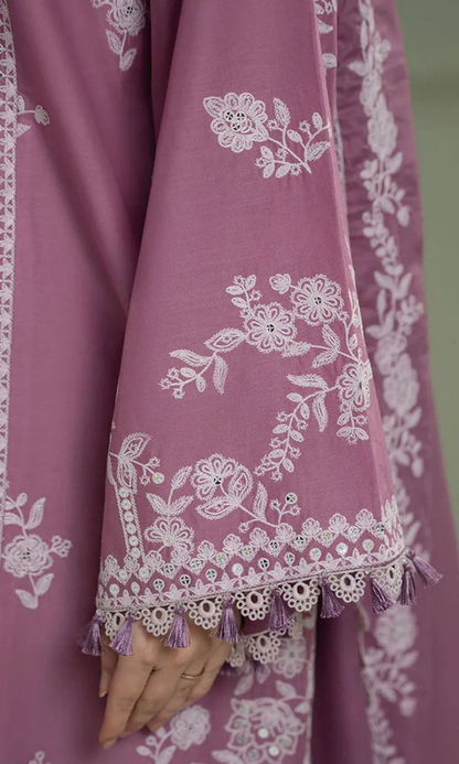 Cross Stich -3PC (Unstitched) Embroidered Lawn Suit - CS