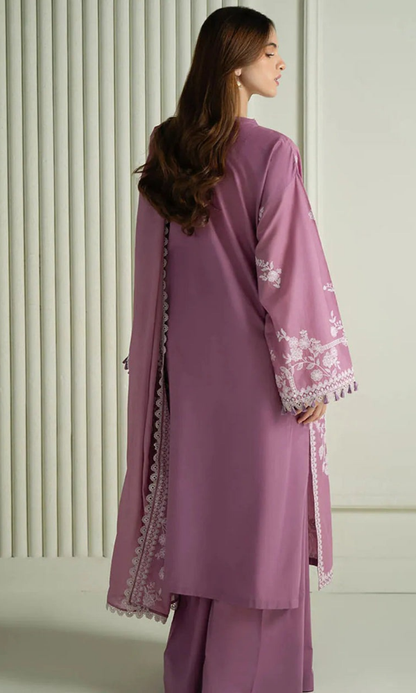 Cross Stich -3PC (Unstitched) Embroidered Lawn Suit - CS