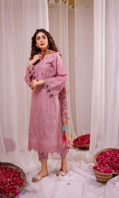 Limelight - 3PC (Unstitched) Embroidered  Lawn Suit - LM2444
