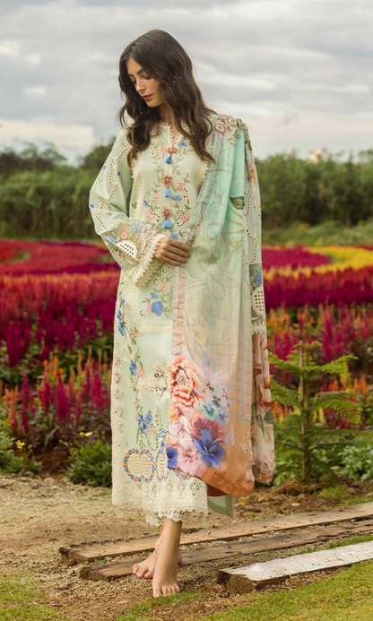 Mushq - 3PC (Unstitched) Chicken Kari Heavy Embroidered Lawn Suit - GKA2454