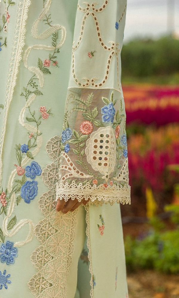Mushq - 3PC (Unstitched) Chicken Kari Heavy Embroidered Lawn Suit - GKA2454