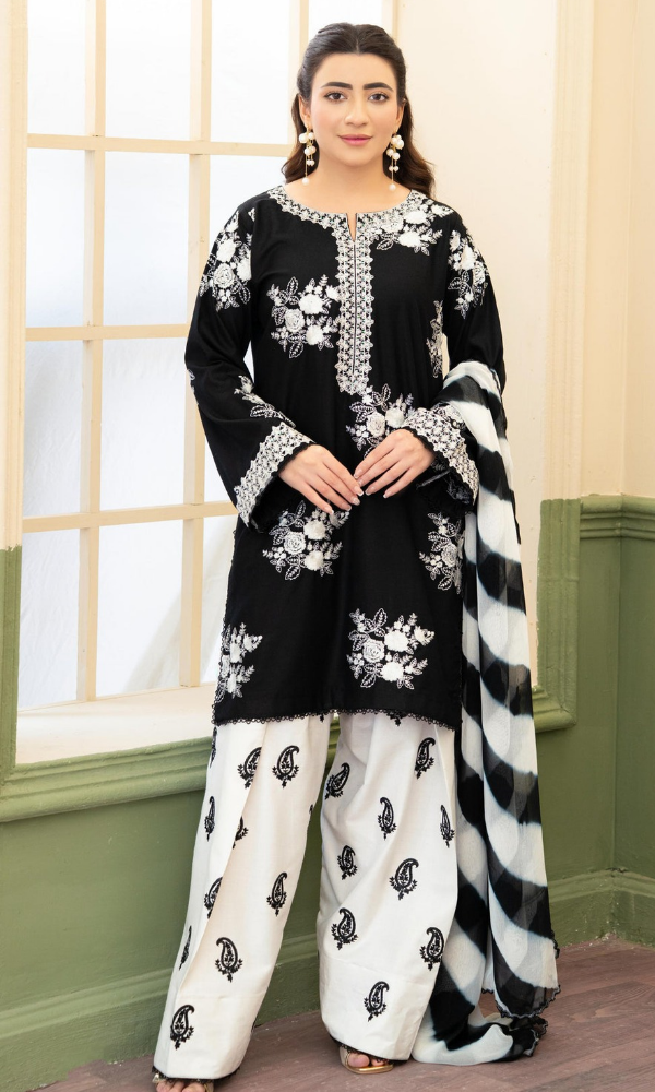 Zara Shahjahan - 3PC (Unstitched) Embroidered Lawn Suit -